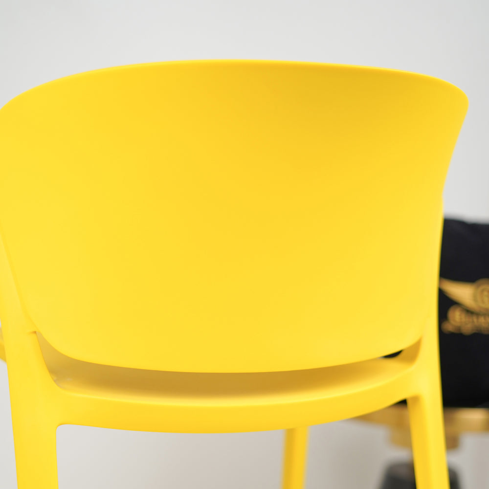 Hangy PVC Cafe Chairs With Arm Rest Yellow