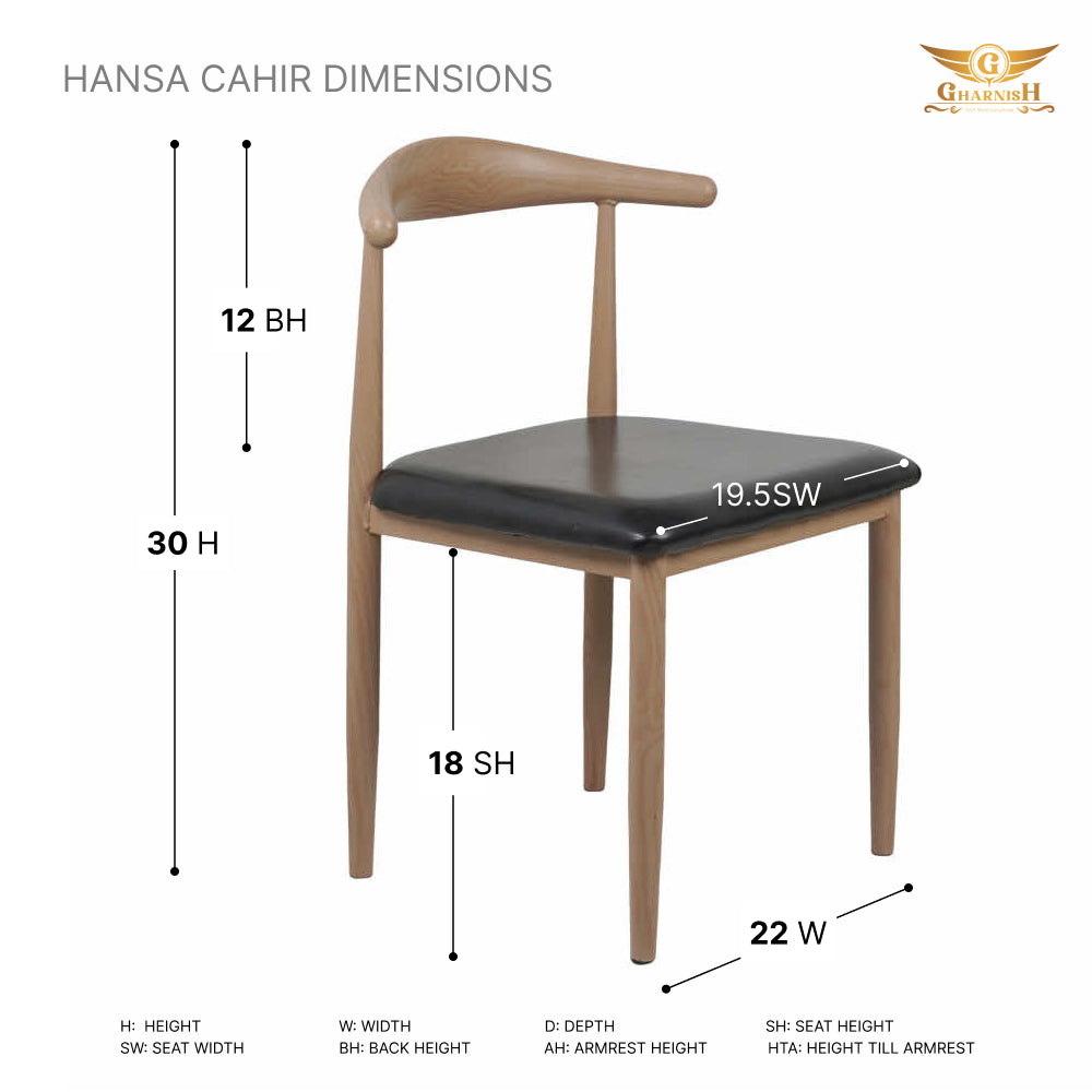 Hansa Dark - Metal Restaurant Chair with Wooden Finish