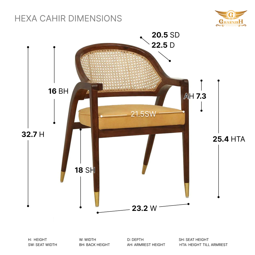 Hexa Cane Teakwood Restaurant Chair