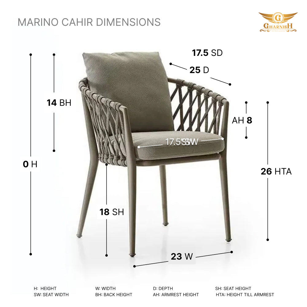 Marino Aluminium Outdoor Rope Chair