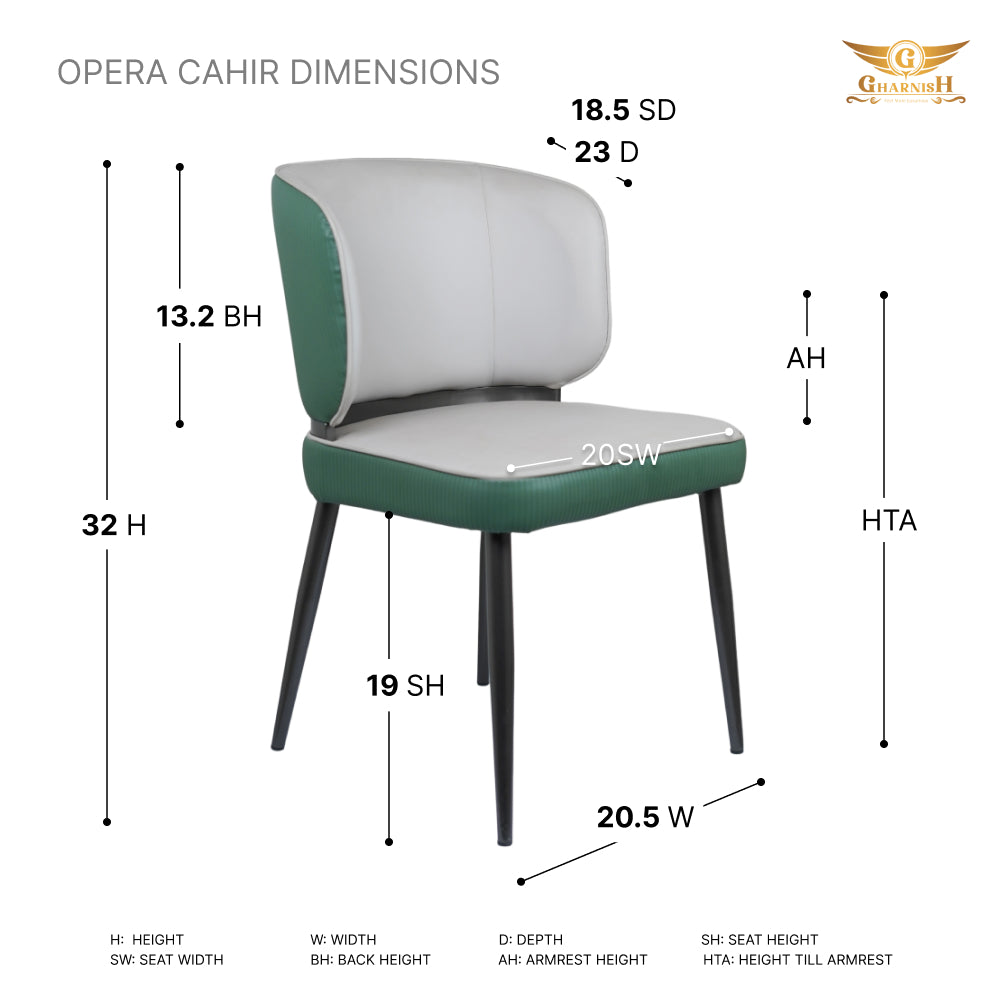 Opera Luxry Dining Chair for Premium Lounges and Restaurants Green Color