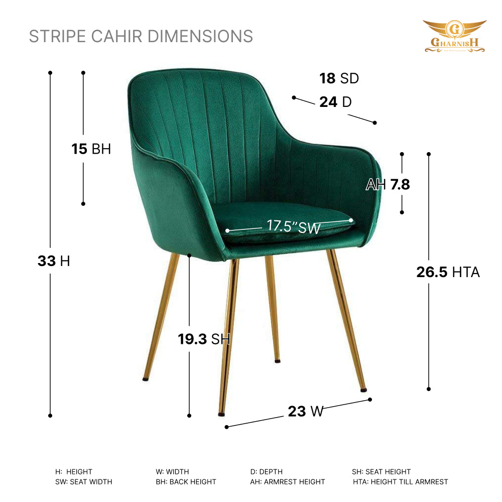 Stripe Grey Restaurant Chair With Arm rest