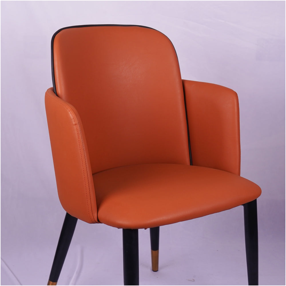 Suit Double Back Tan Color Leather Dining Chair Imported