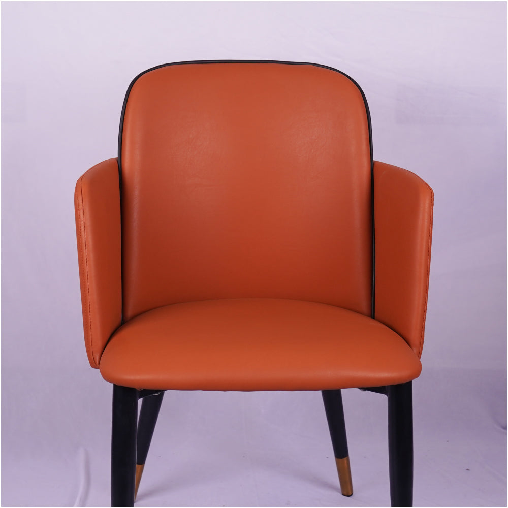 Suit Double Back Tan Color Leather Dining Chair Imported