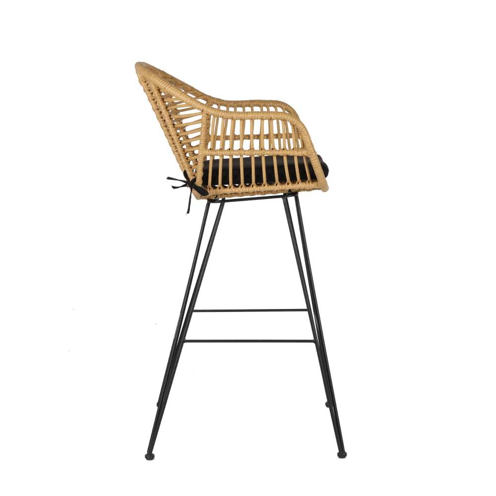 Canva Outdoor Pvc Cane Bar Stool