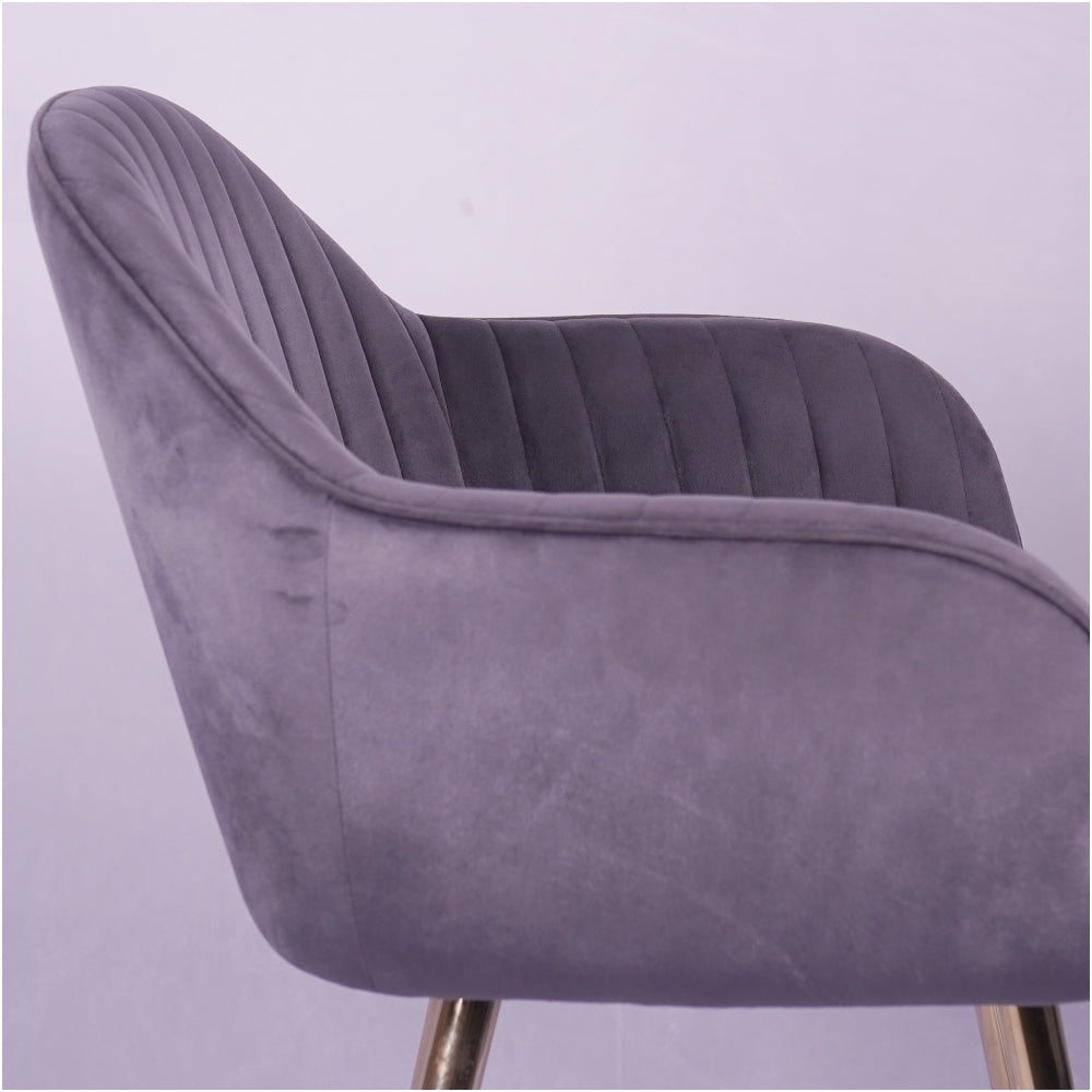 Stripe Grey Restaurant Chair With Arm rest