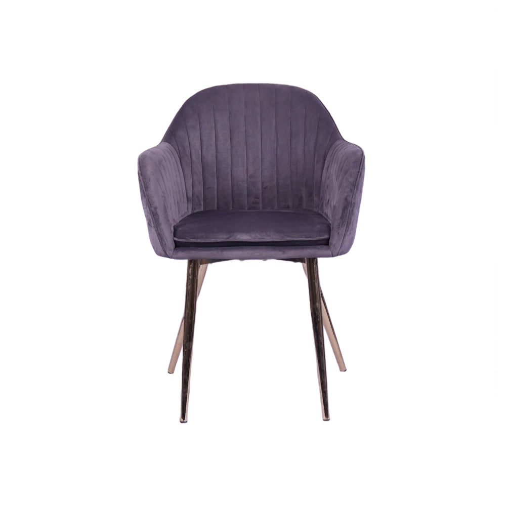 Stripe Grey Restaurant Chair With Arm rest