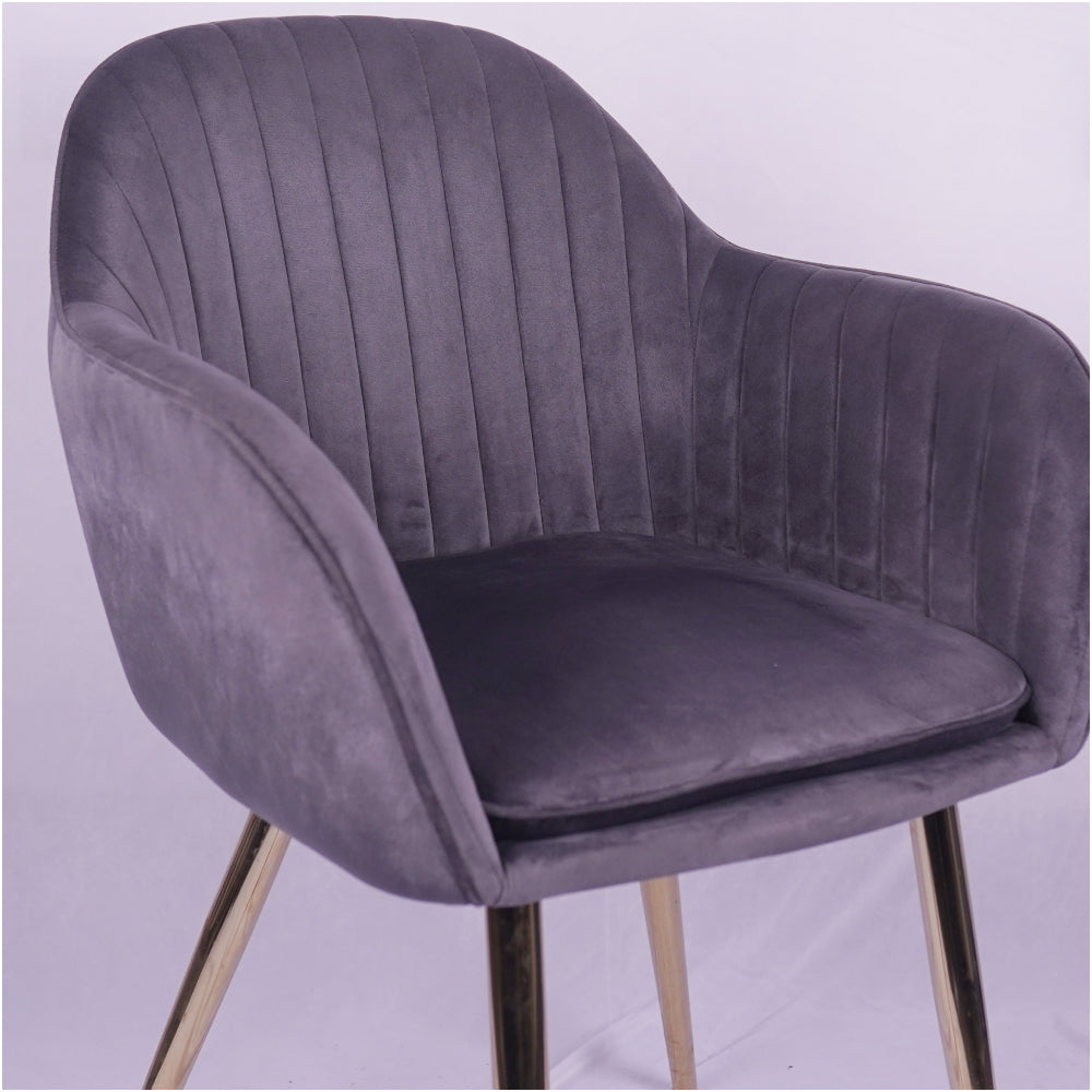 Stripe Grey Restaurant Chair With Arm rest