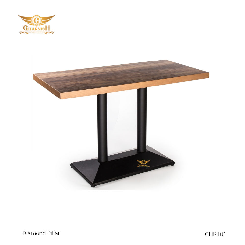 Restaurant Furniture Diamond Pillar Restaurant Dining Table Wholesale GHRT01