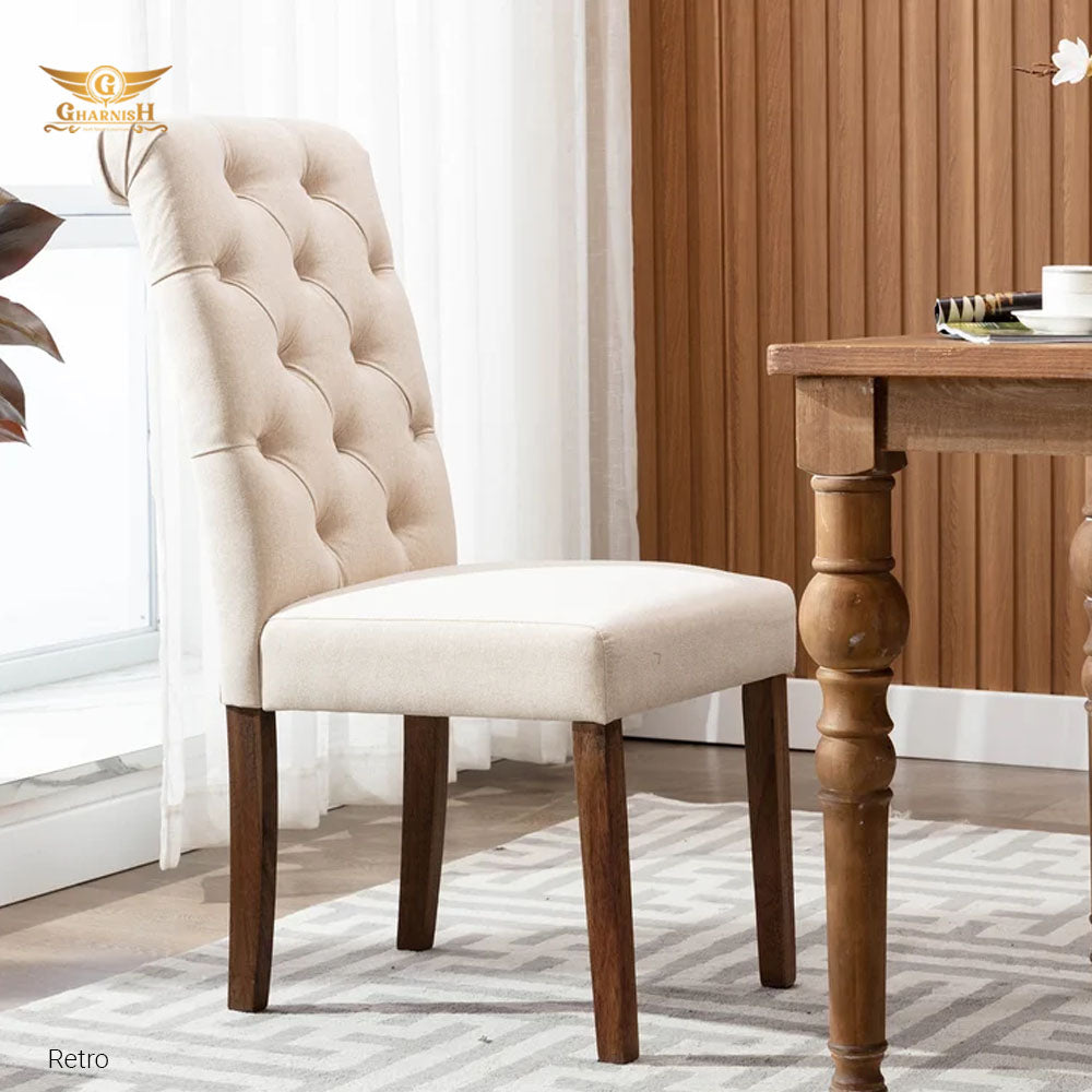 Retro Tufted Cushion Dining Chair for Restaurant and Home Gharnish